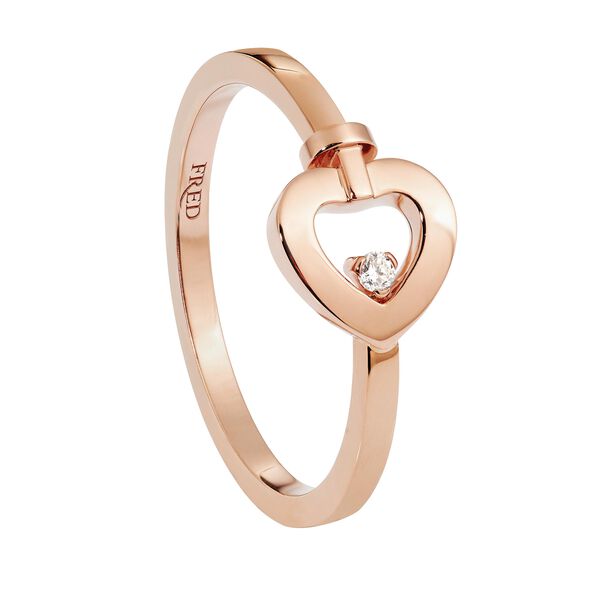 Pretty Woman Extra Small Rose Gold and Diamond Heart Ring